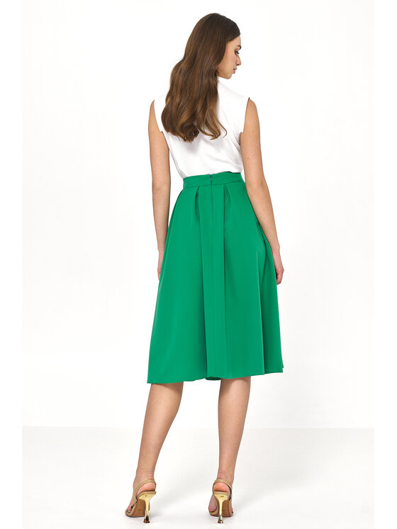 NIFE NIFE Midi sukně SP69 Zelená Regular Fit