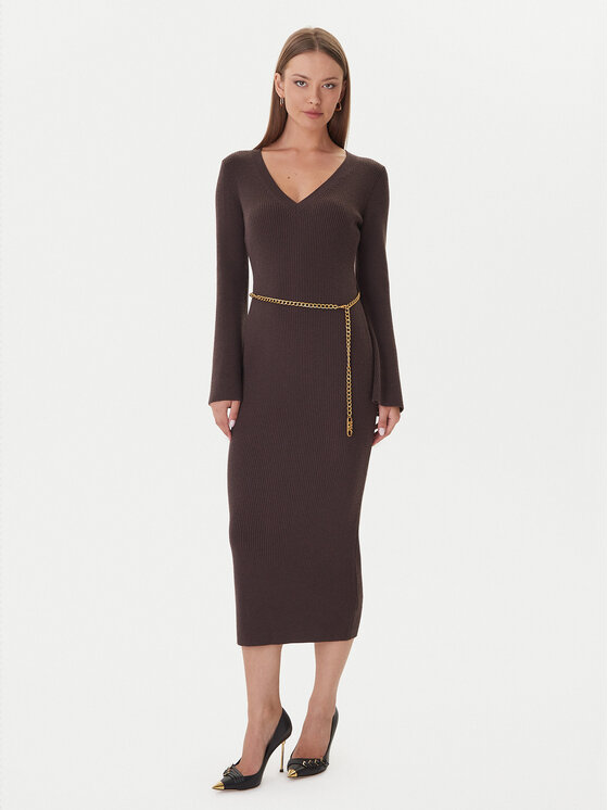 MICHAEL Michael Kors MICHAEL Michael Kors Strickkleid MF5835G4VR Braun Slim Fit