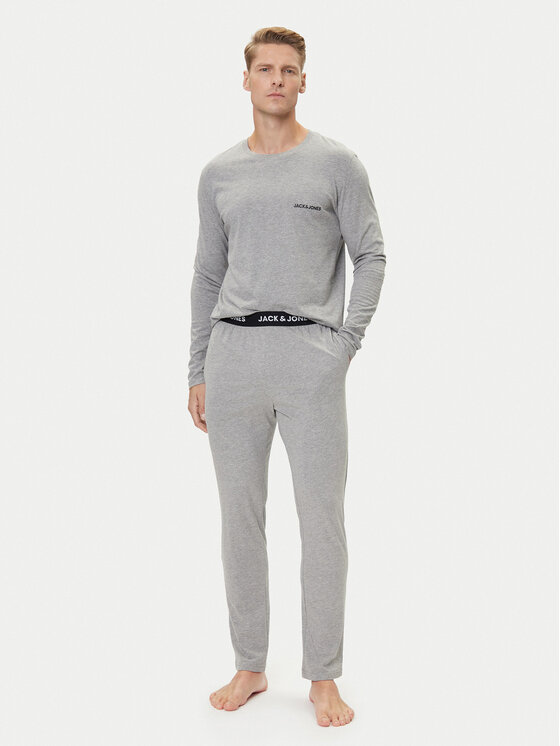 Jack&Jones Piżama Everest 12273632 Szary Standard Fit