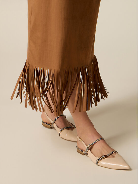 Oltre Oltre Gonna midi 1035R001596N022 Marrone Slim Fit