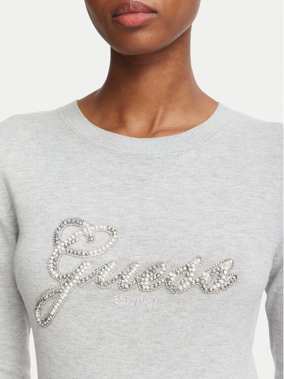 Guess Guess Пуловер W6BR53 Z1454 Сив Regular Fit