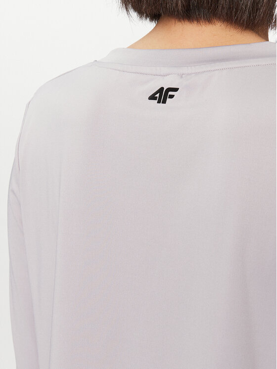 4F 4F Koszulka techniczna 4FWAW23TFLOF187 Szary Regular Fit