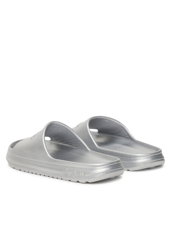 Pepe Jeans Pepe Jeans Klapki Beach Slidemet PLS70165 Srebrny