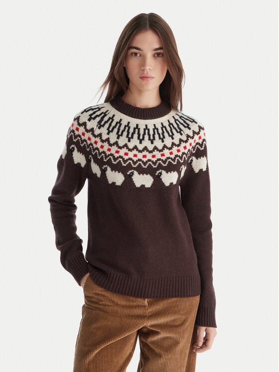 Hunter Hunter Πουλόβερ Ashie HARW0074251 Καφέ Regular Fit