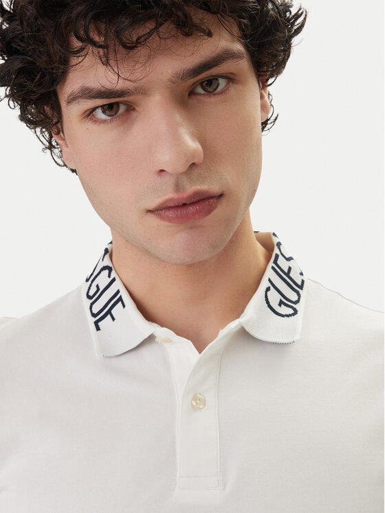 Guess Guess Polo M6GP66 K3070 Biały Slim Fit