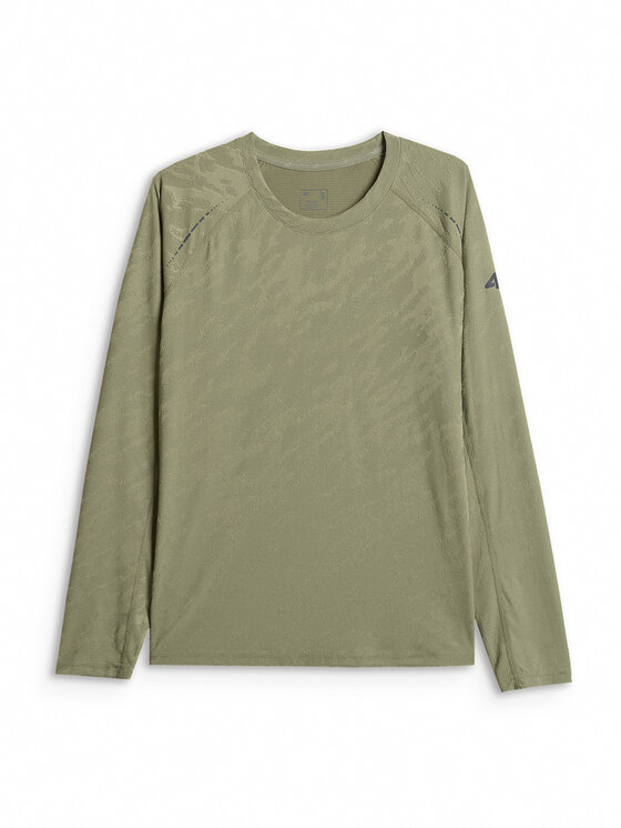 4F 4F Koszulka techniczna RUNNING Khaki Regular Fit