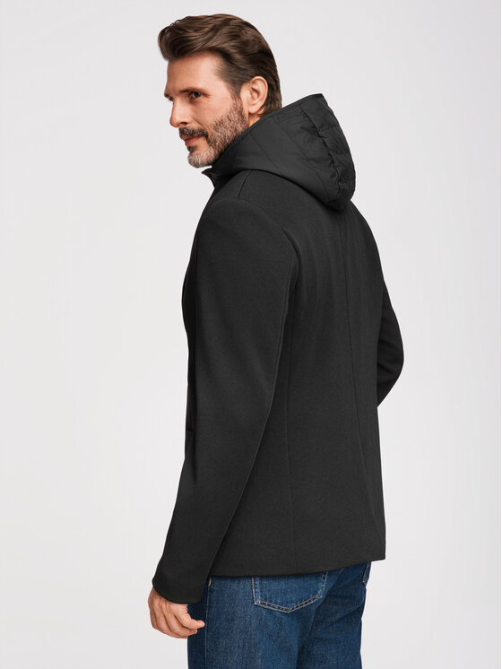 Ombre Ombre Marynarka M167 Czarny Regular Fit