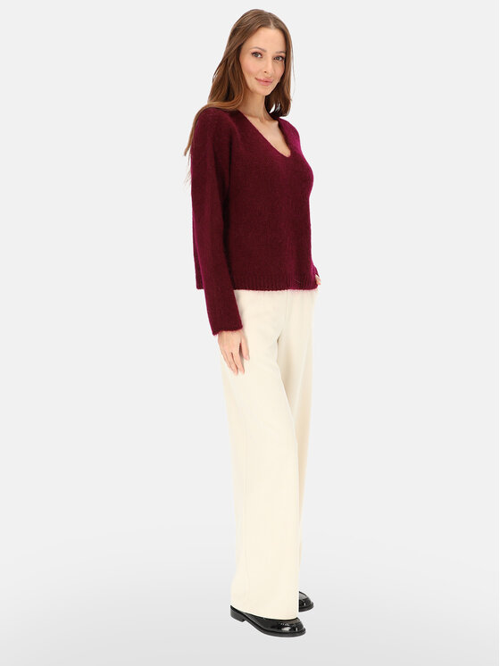 L’AF L’AF Sweter Nelli Bordowy Regular Fit