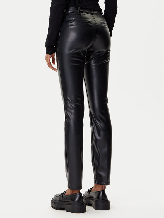 HUGO HUGO Штани зі штучної шкіри Hilano-1 50546790 Чорний Slim Fit