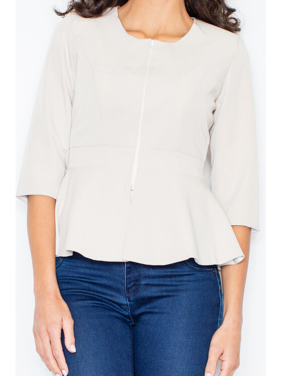 FIGL FIGL Marynarka M132 Beżowy Regular Fit