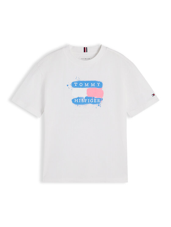 Tommy Hilfiger Tommy Hilfiger T-shirt Graffiti KB0KB10546 Bijela Regular Fit