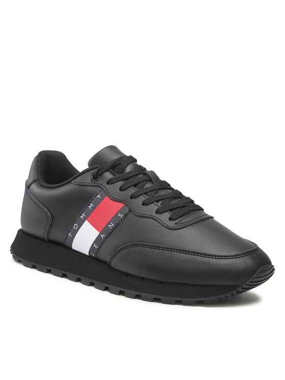 Tommy Jeans Tommy Jeans Sneakersy Leather Runner Ess EM0EM00898 Czarny