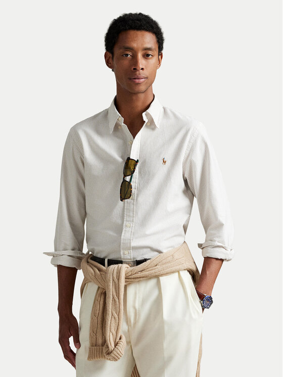 Polo Ralph Lauren Cămașă 710953710004 Bej deschis Slim Fit