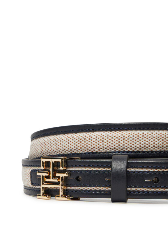 Tommy Hilfiger Tommy Hilfiger Damengürtel Th Logo 2.5 Canvas AW0AW17249 Dunkelblau