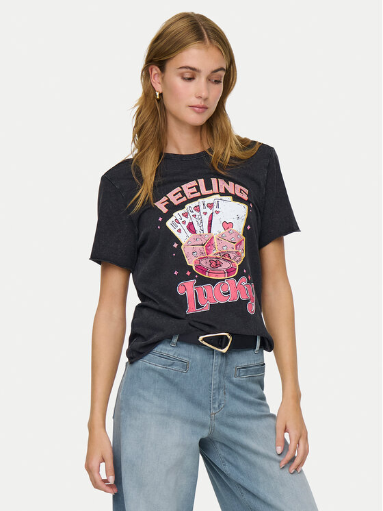 ONLY ONLY Marškinėliai Lucy 15366031 Juoda Loose Fit