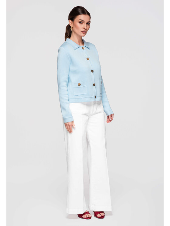 Ombre Ombre Kardigan OW-SWCD-0103 Niebieski Slim Fit