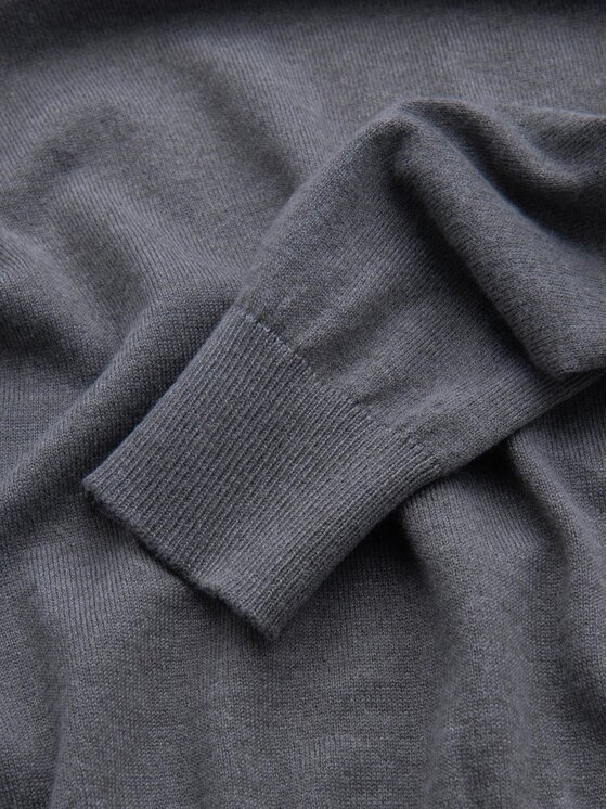 Ombre Ombre Sweter OM-SWBS-0106 Szary Regular Fit