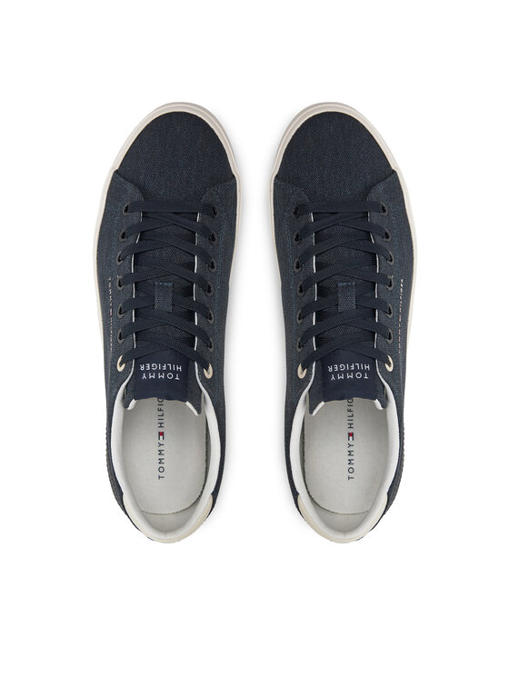 Tommy Hilfiger Sneakers aus Stoff Th Hi Vulc Low Summer Cvs FM0FM05056 Dunkelblau Modivo