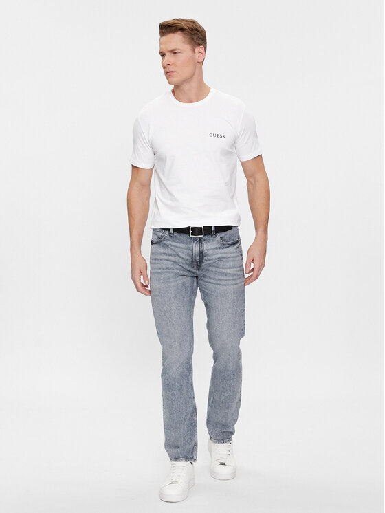 Guess Guess T-krekls Joe U4RM01 K6YW0 Balts Regular Fit