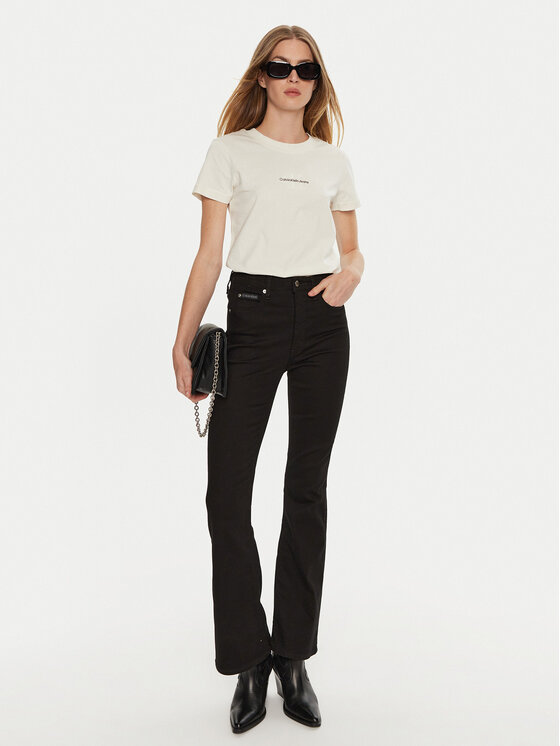 Calvin Klein Jeans Calvin Klein Jeans Marškinėliai J20J223563 Écru Slim Fit