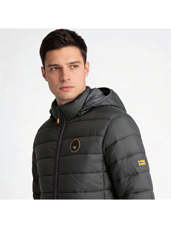 Geographical Norway Geographical Norway Kurtka puchowa WZ5086H/GN-GRIS FONCÉ Szary Long Fit