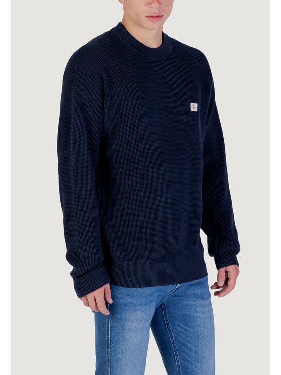 Calvin Klein Jeans Calvin Klein Jeans Πουλόβερ LS EZ COTTON WAFFLE Μπλε To Fit