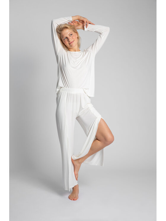 LaLupa LaLupa Spodnie piżamowe LA026 Biały Comfortable Fit