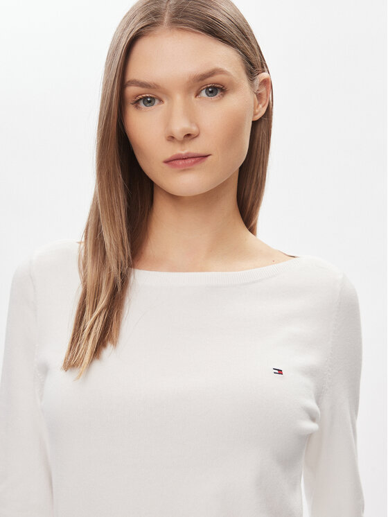 Tommy Hilfiger Tommy Hilfiger Džemperis WW0WW42050 Balts Regular Fit