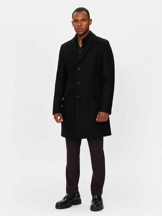 HUGO Hugo Vlnený kabát Migor 2441 50528793 Čierna Slim Fit