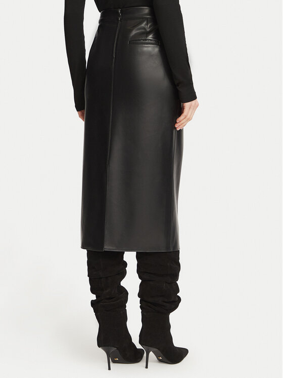 Marella Marella Dirbtinės odos sijonas 2623776022200 Juoda Regular Fit