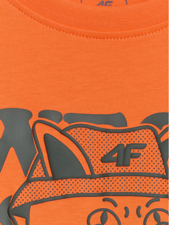 4F 4F T-Shirt HIKING TRIP Pomarańczowy Loose Fit