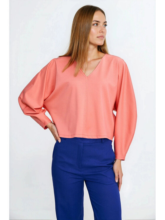 NIFE NIFE Halenka B214 Korálová Oversize