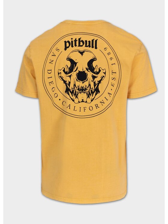 PITBULL PITBULL T-Shirt O'SIDE SKULL Żółty Regular Fit