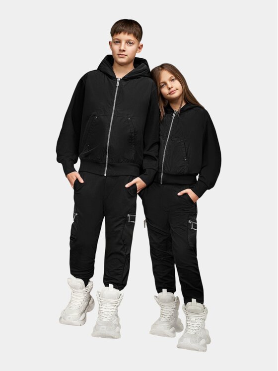 MADE BY SOCIETY MADE BY SOCIETY Ścierka Pantaloni cargo - P36789 Czarny Basic Fit