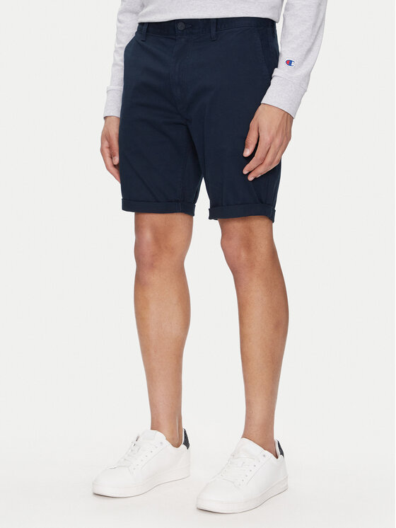 Tommy Jeans Tommy Jeans Pantalon scurți din material Scanton DM0DM21950 Bleumarin Slim Fit