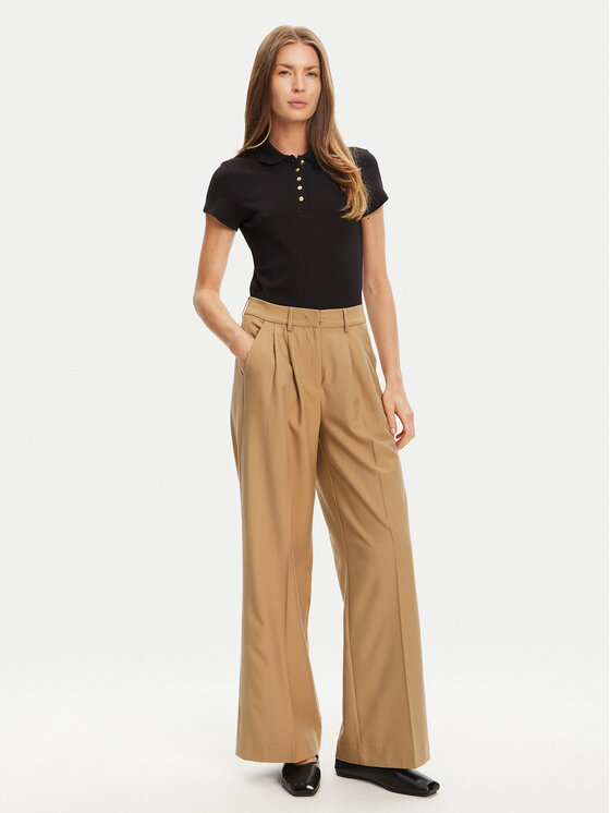 Tommy Hilfiger Tommy Hilfiger Тениска с яка и копчета Gold Button WW0WW45768 Черен Slim Fit