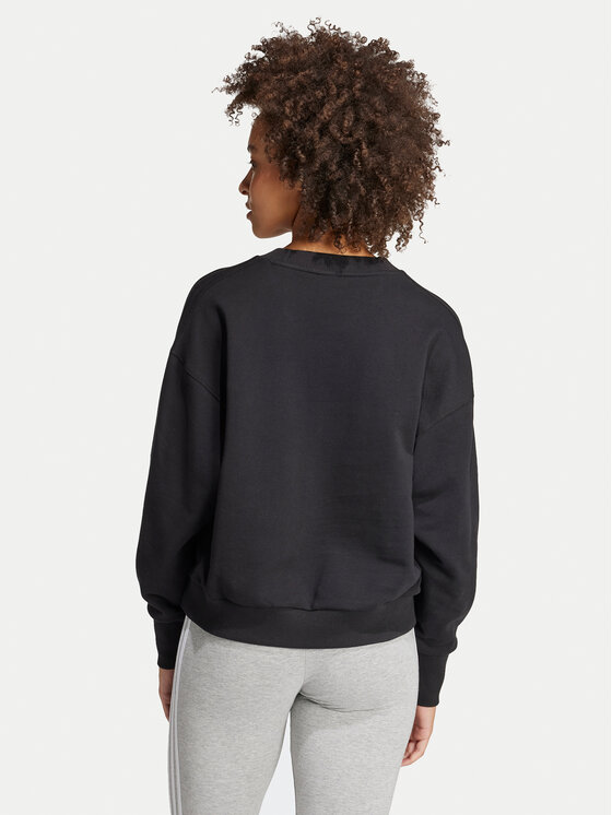 adidas adidas Majica dugih rukava ALL SZN French Terry 3-Stripes JI9100 Crna Loose Fit