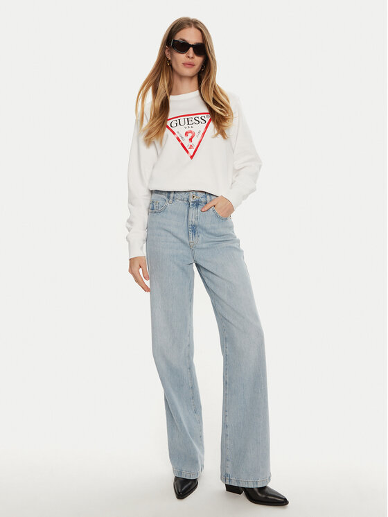 Guess Guess Felpa W2YQ16 KBA11 Bianco Relaxed Fit