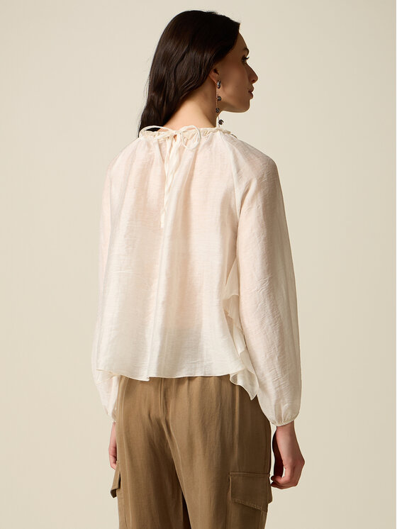Oltre Oltre Blusa 2083J000863N021 Bianco Regular Fit
