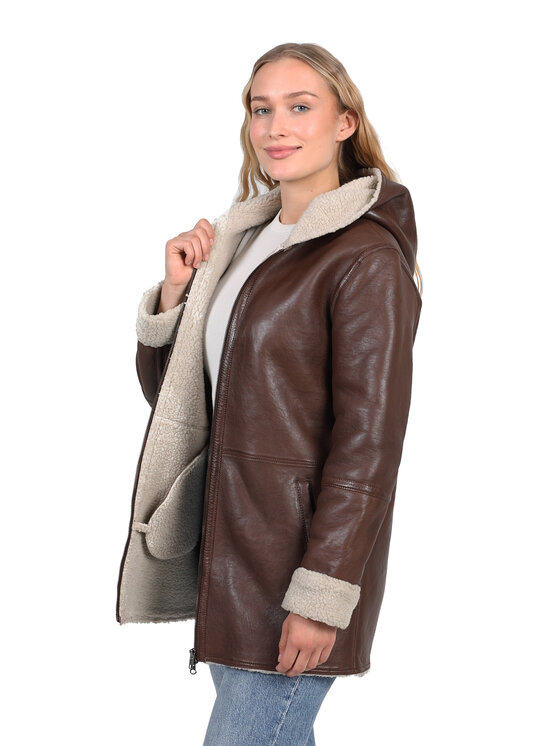 David Ryan David Ryan Kurtka skórzana ROMA brown Brązowy Regular Fit