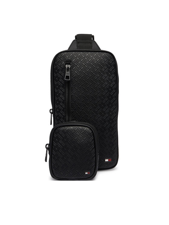 Tommy Hilfiger Tommy Hilfiger Taška cez rameno Embossed Flag Sling Bag AM0AM14191 Čierna