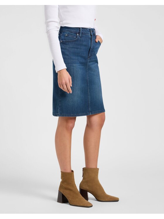 Lee Lee Koszula MIDI SKIRT Niebieski Regular Fit