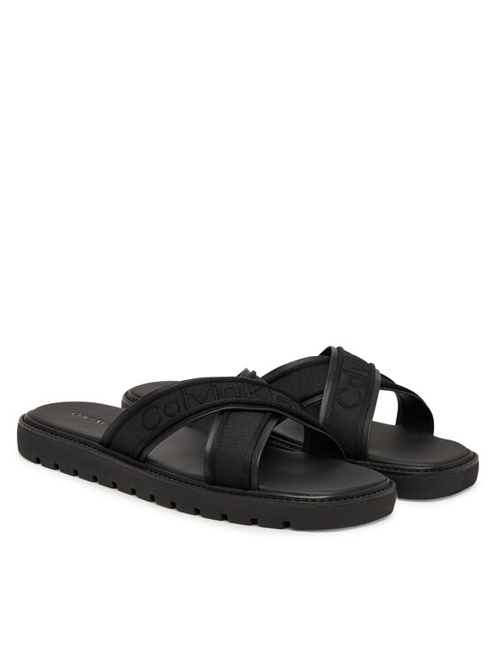 Calvin Klein Calvin Klein Şlapi Sq Molded Sandal Xcross Wb HM0HM02101 Negru