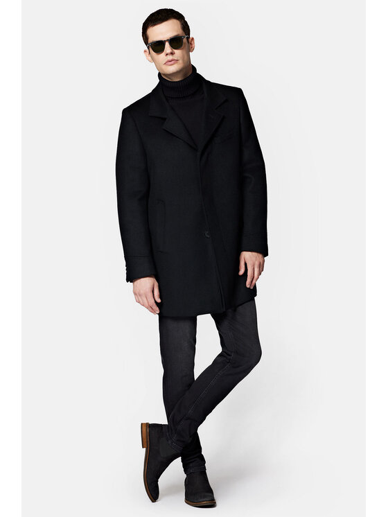 Lancerto Lancerto Płaszcz wełniany Regan PC073223000001 Czarny Regular Fit