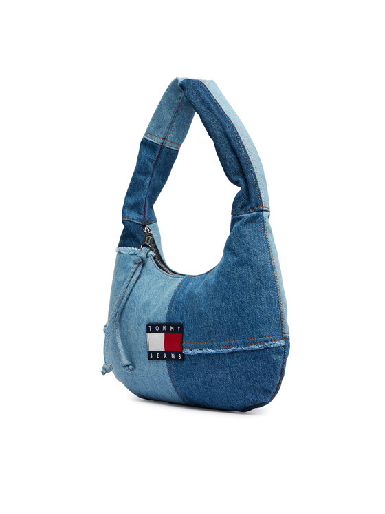 Tommy Jeans Tommy Jeans Torebka Tjw Denim Patchwork Shoulder Bag AW0AW18471 Niebieski