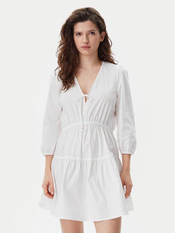 Rochie de vară Tommy Jeans Femei, Mărimea: L, Écru, DW0DW20341