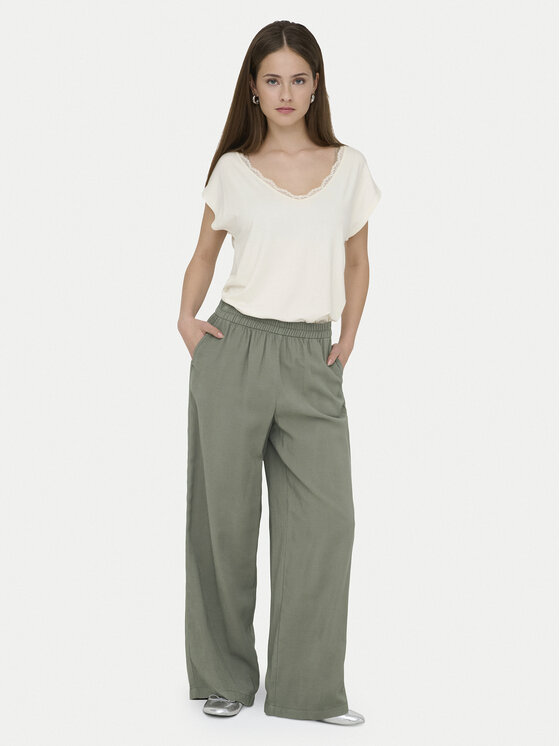 ONLY ONLY Spodnie materiałowe Aris 15337956 Zielony Straight Fit