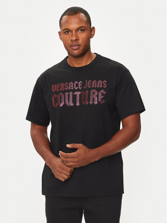 Férfi Póló Versace Jeans Couture, Méret: M, Fekete, 77GAHL00