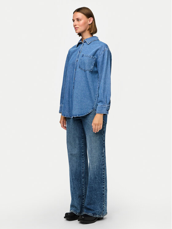 Pieces Pieces cămașă de blugi 17150991 Albastru Oversize