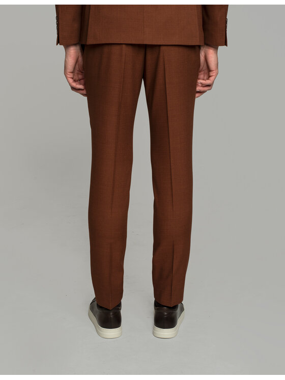 Borgio Borgio Spodnie garniturowe barzano_cg Miedziany Slim Fit
